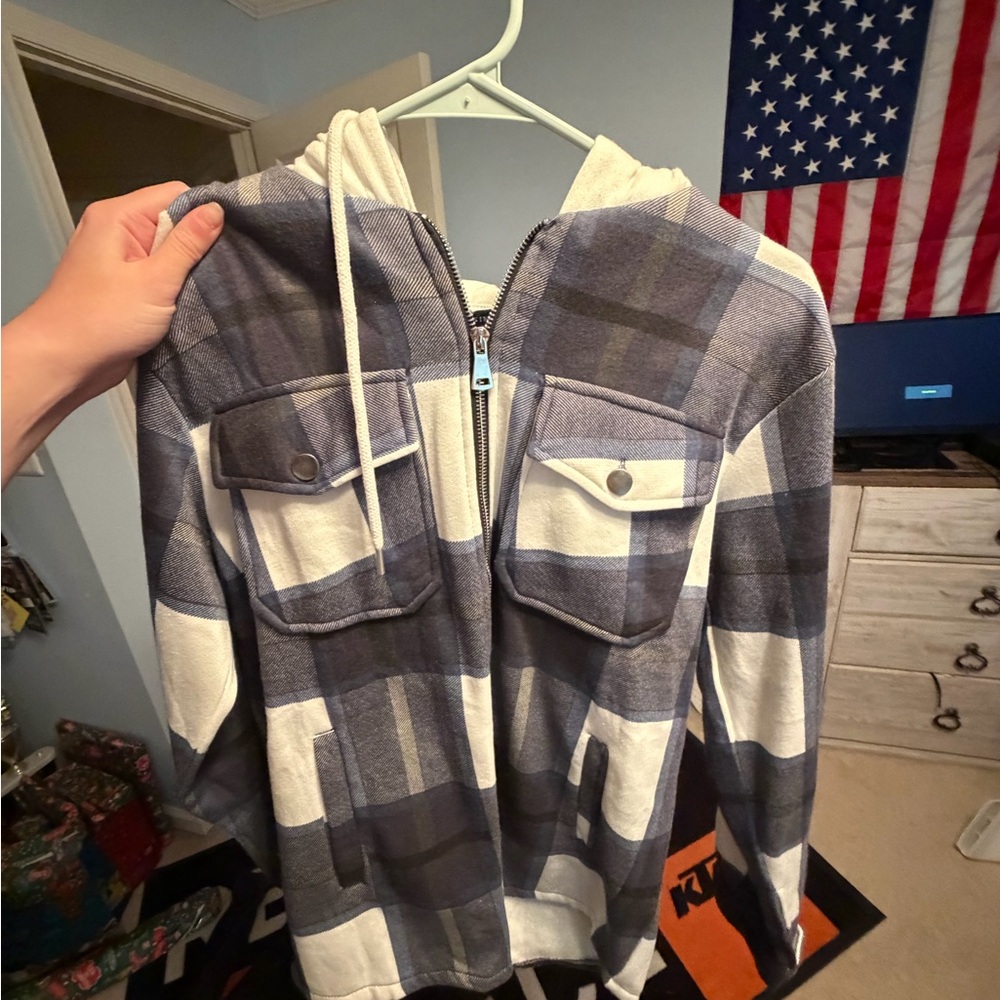Plaid Zip-Up Hoodie